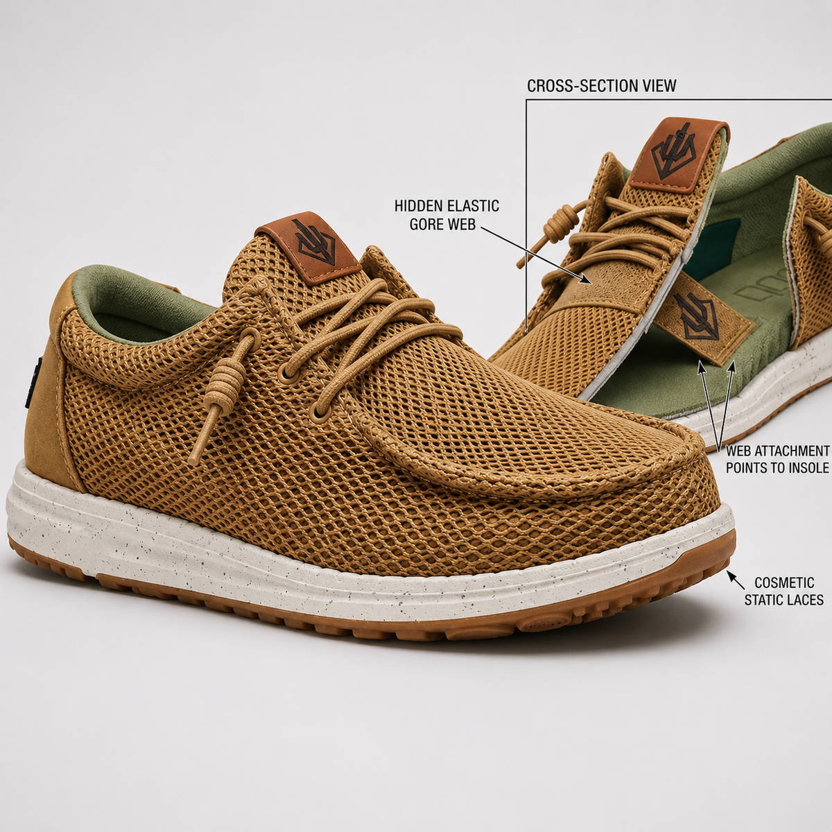 Brown Casual Spikeless Golf Shoe