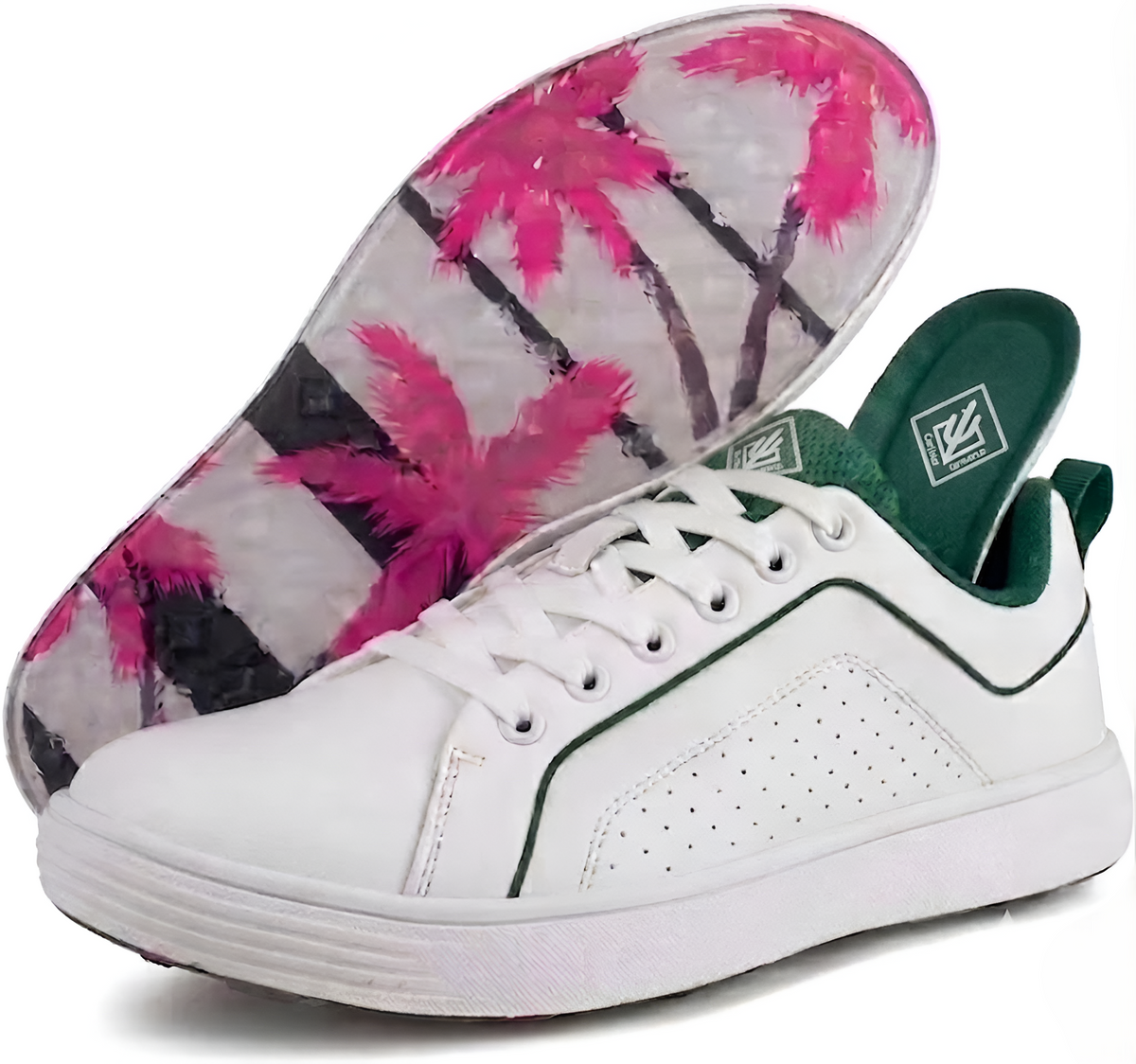 Eco-Stride Spikeless Golf Shoes - White & Natural Cork
